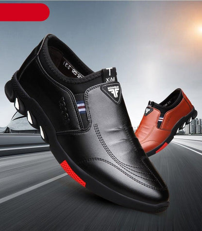 Stevvex ST85SH2780LTH black leather casual sneakers with red outsole; 2 colorways shown on Tampa Home & Garden Store