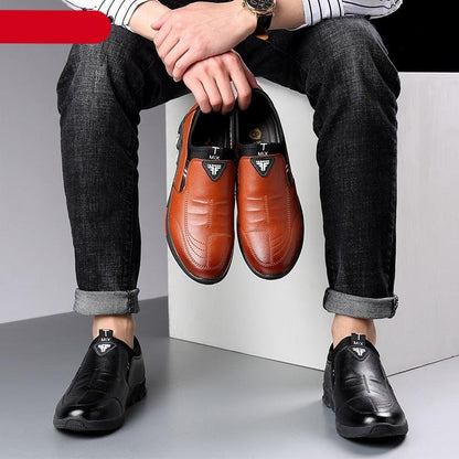 Stevvex ST85SH2780LTH sneakers: two brown leather slip-ons and two black loafers, footwear on Tampa Home & Garden Store