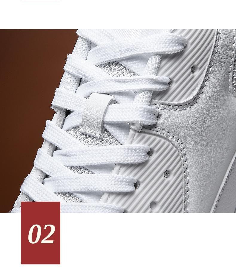 Stevvex white athletic sneakers with lace-up front and textured side panels on Tampa Home & Garden Store