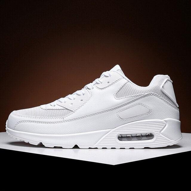 Stevvex white athletic running shoes ST85SH456DNS lace-up, air cushion sole on Tampa Home & Garden Store