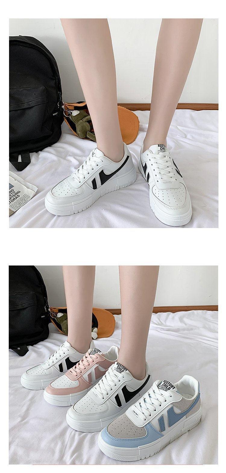 Stevvex white casual sneakers with perforated toe and chunky sole, lace-up walking shoes on Tampa Home & Garden Store

Stevvex womens sneakers white with pink, beige, and blue accents and chunky sole on Tampa Home & Garden Store