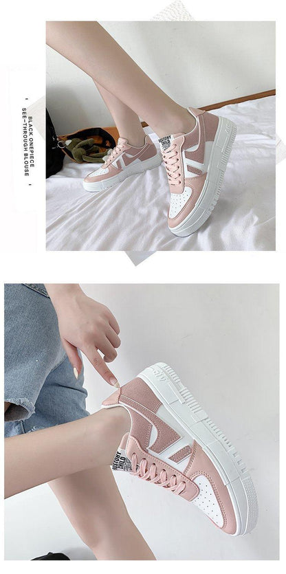 Stevvex pink platform sneakers with white sole, perforated toe, casual walking shoes on Tampa Home & Garden Store