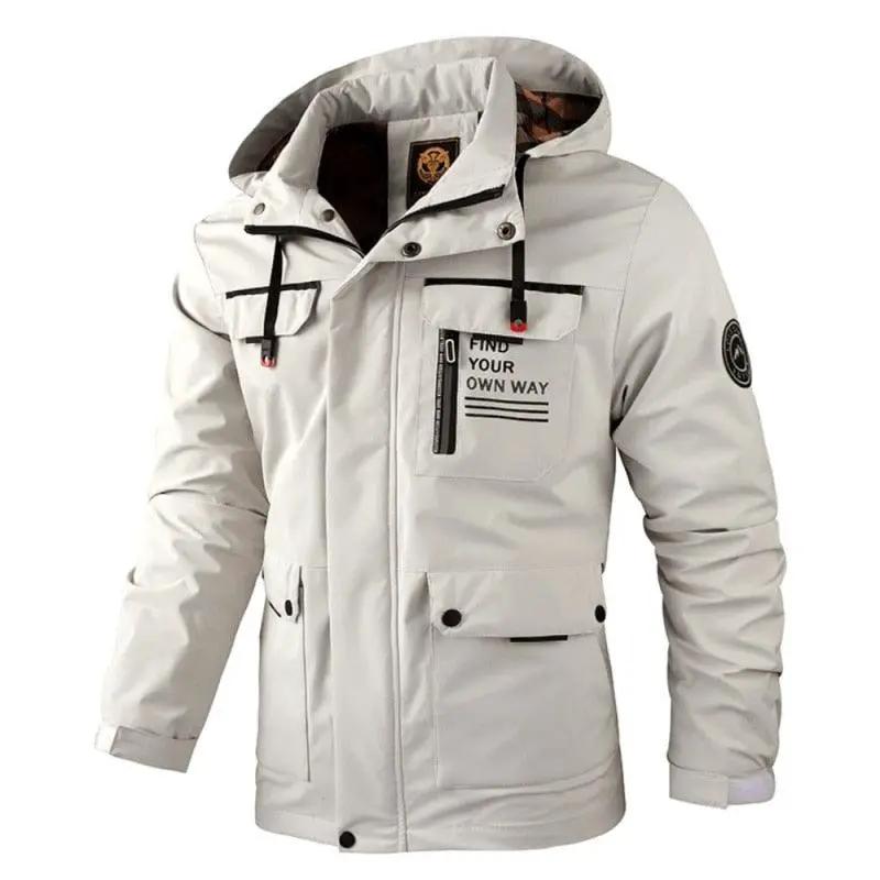 Men Hooded Windbreaker Waterproof Jacket Outdoor