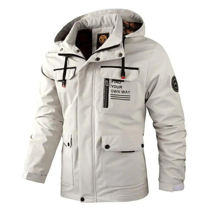 Men Hooded Windbreaker Waterproof Jacket Outdoor