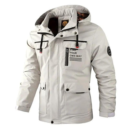 Men Hooded Windbreaker Waterproof Jacket Outdoor