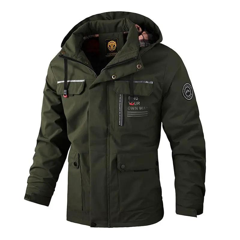 Men Hooded Windbreaker Waterproof Jacket Outdoor