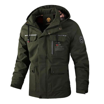 Men Hooded Windbreaker Waterproof Jacket Outdoor