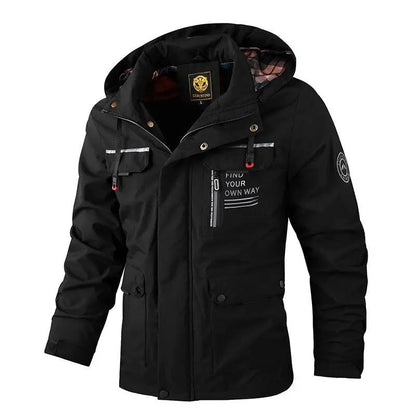Men Hooded Windbreaker Waterproof Jacket Outdoor