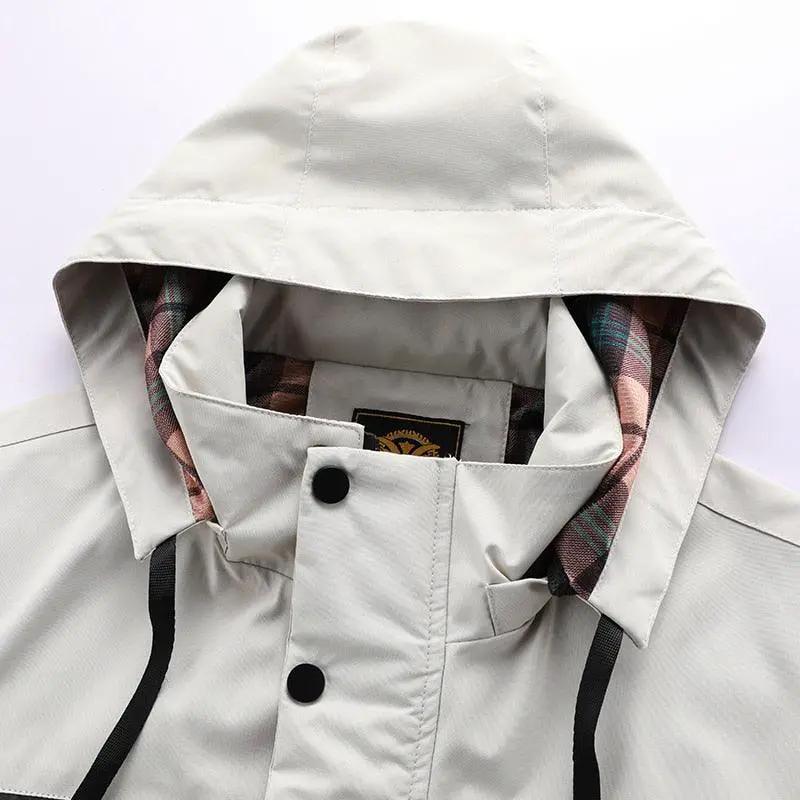 Men Hooded Windbreaker Waterproof Jacket Outdoor