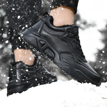 Men's Plush Leather Sneakers and Warm Linings