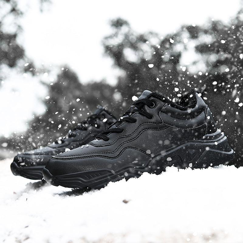 Men's Plush Leather Sneakers and Warm Linings