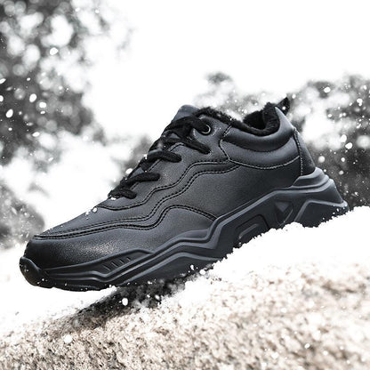 Men's Plush Leather Sneakers and Warm Linings