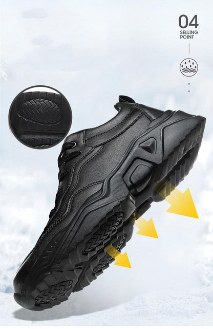 Men's Plush Leather Sneakers and Warm Linings