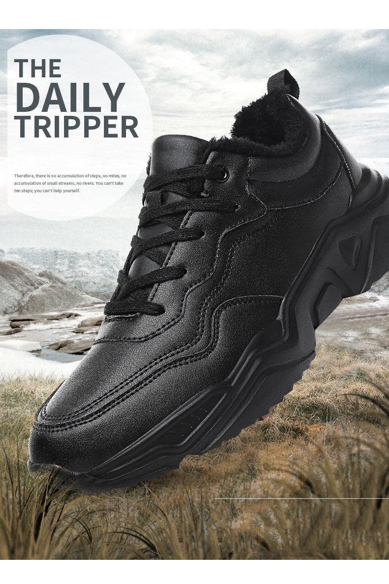 Men's Plush Leather Sneakers and Warm Linings