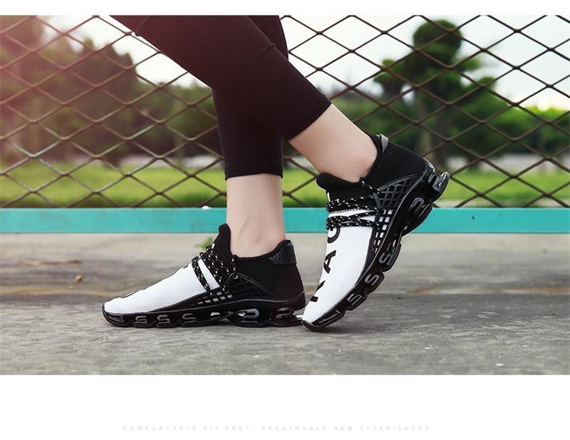 Stevvex men's walking sneakers breathable white upper with black accents on Tampa Home & Garden Store