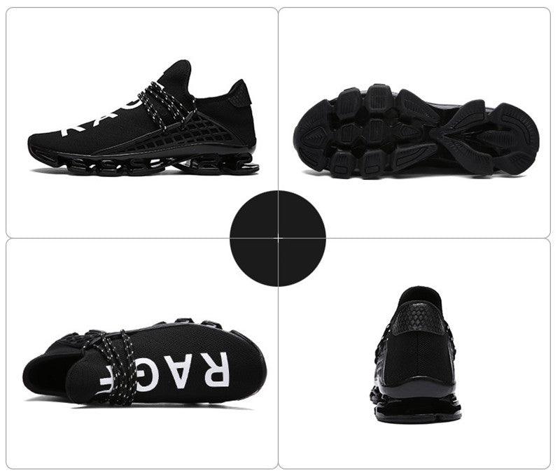 Stevvex men's black athletic walking sneakers with breathable mesh and cushioned sole on Tampa Home & Garden Store