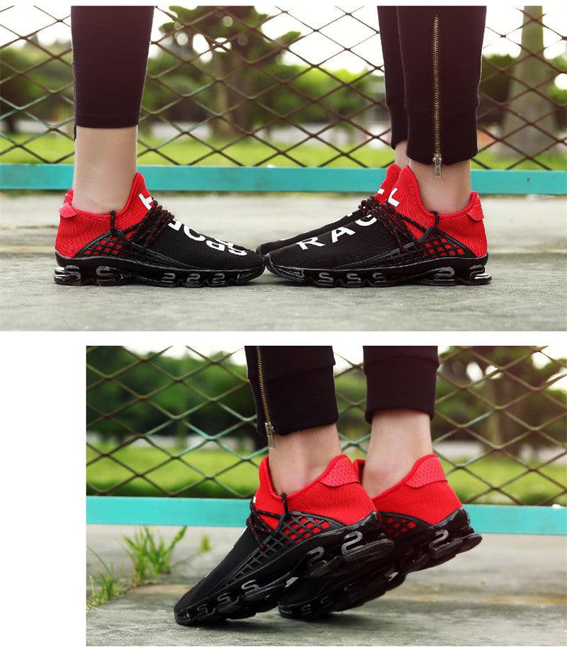 Stevvex athletic shoes men red black mesh walking sneakers with cushioned sole pair on Tampa Home & Garden Store