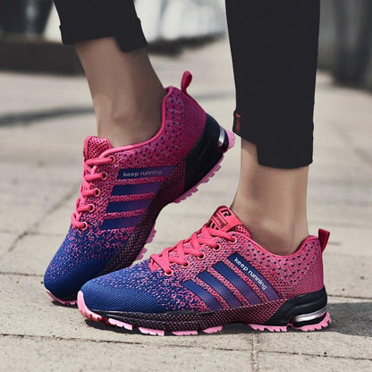 Stevvex ST85SH2457SGH athletic sneakers, pink knit upper, breathable running shoes unisex on Tampa Home & Garden Store