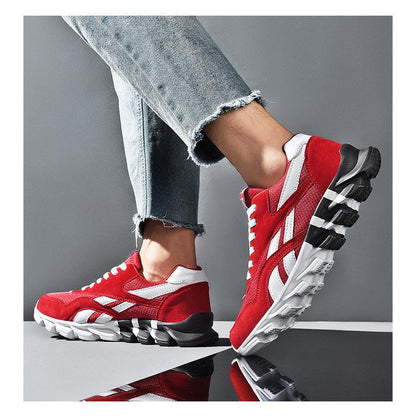 Stevvex men's running sneakers red white lightweight athletic shoes pair on Tampa Home & Garden Store
