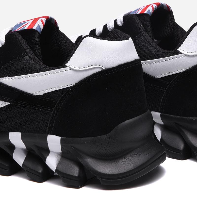 Stevvex men's running shoes black and white lightweight breathable athletic sneakers pair on Tampa Home & Garden Store