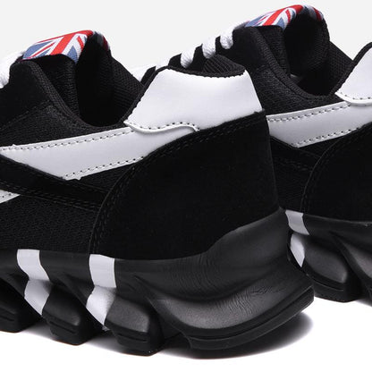 Stevvex men's running shoes black and white lightweight breathable athletic sneakers pair on Tampa Home & Garden Store