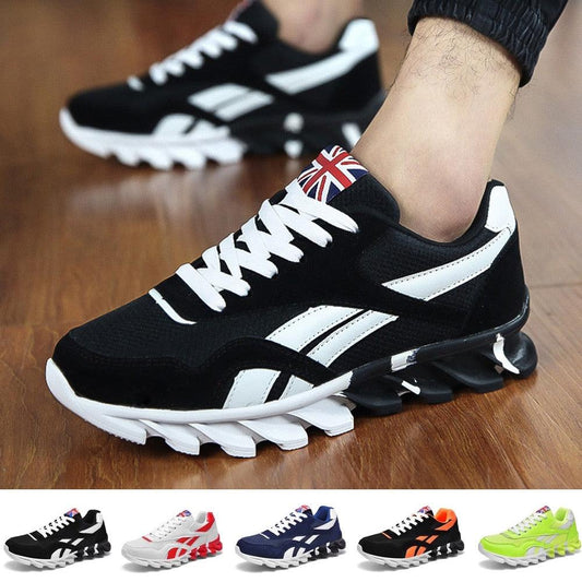 Stevvex men's running shoes black white lightweight breathable sneakers 5 colorways on Tampa Home & Garden Store