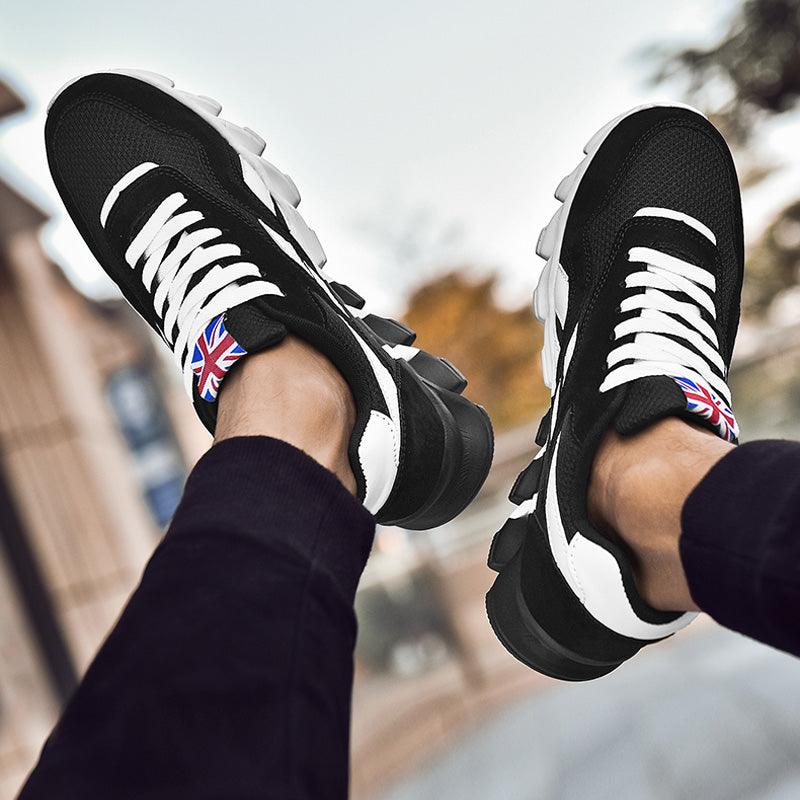 Stevvex men's running shoes black and white lightweight breathable athletic sneakers on Tampa Home & Garden Store