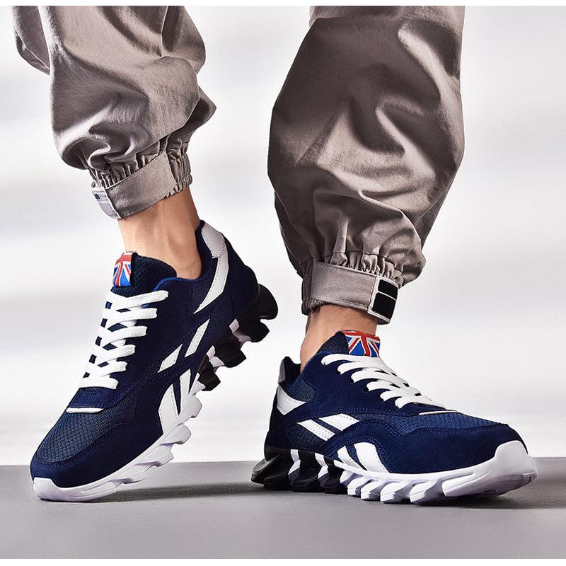 Stevvex men's athletic running shoes navy blue with white accents breathable sneakers on Tampa Home & Garden Store