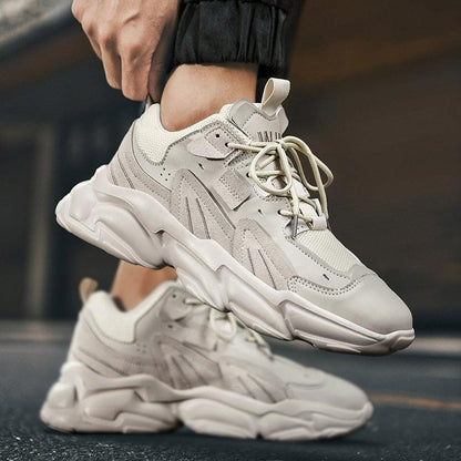 Stevvex white chunky sneakers pair with mesh panels, casual athletic footwear on Tampa Home & Garden Store