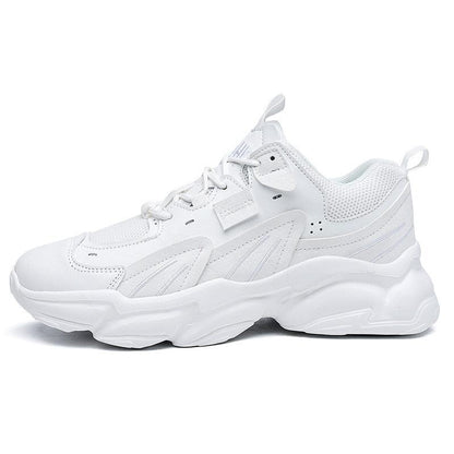 Stevvex men's white chunky sneakers with mesh upper and thick sole on Tampa Home & Garden Store
