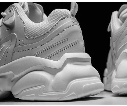 Stevvex white chunky sneakers with thick platform sole on Tampa Home & Garden Store