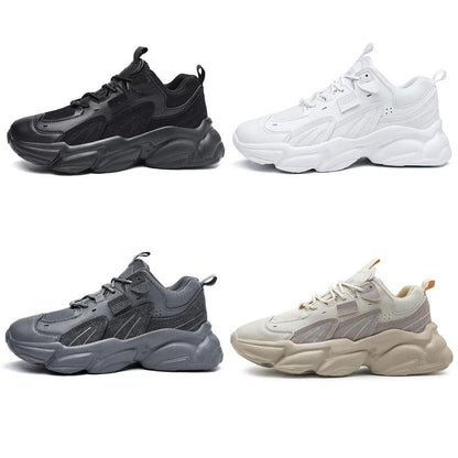 Stevvex men's chunky sneakers set in black white gray beige, casual sport footwear 4-pair on Tampa Home & Garden Store