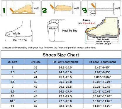 Stevvex white men's chunky sneakers, casual summer running shoes with a size chart US7–11 on Tampa Home & Garden Store
