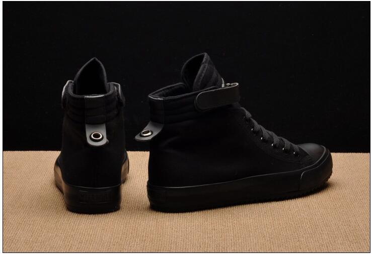Stevvex black high-top canvas sneakers with lace-up front on Tampa Home & Garden Store