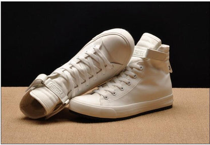 White canvas high-top sneakers Stevvex pair with vulcanized sole for casual athletic wear on Tampa Home & Garden Store