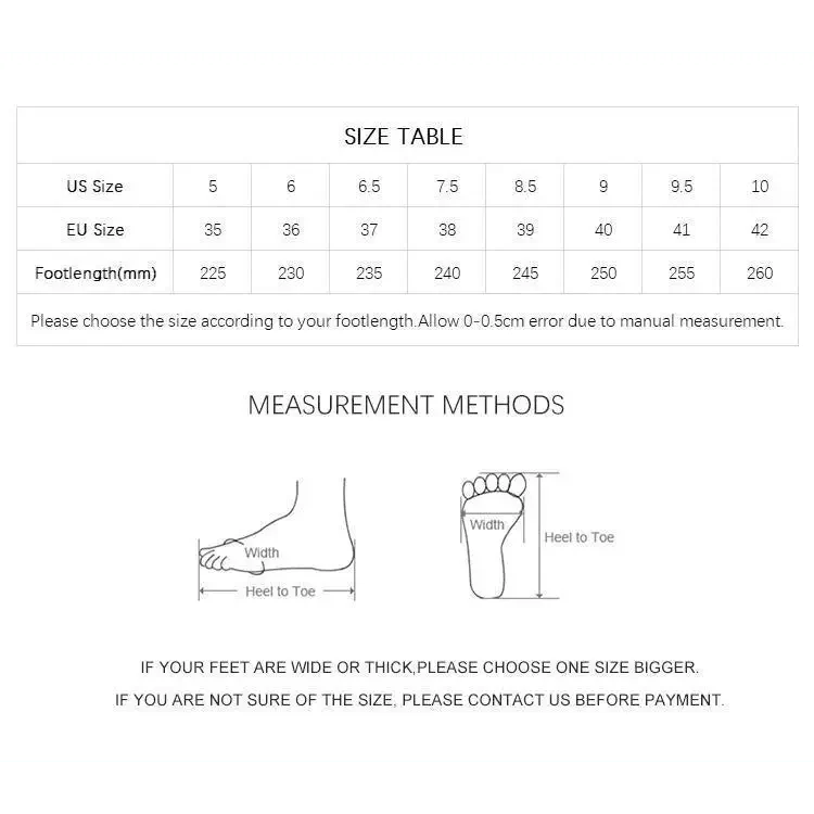 Stevvex sandals size table and measurement methods for open-toe women slippers on Tampa Home & Garden Store