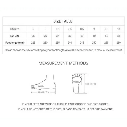 Stevvex sandals size table and measurement methods for open-toe women slippers on Tampa Home & Garden Store