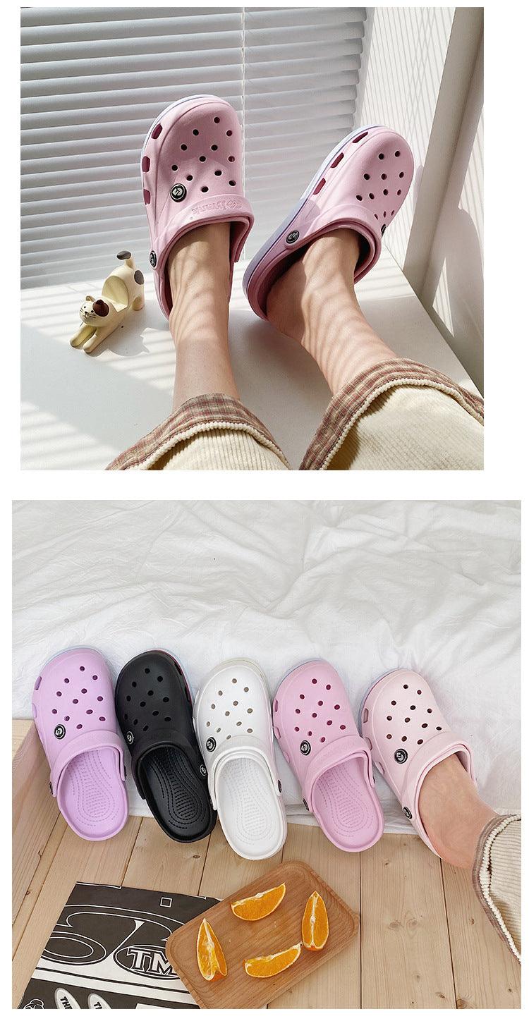 Womens Soft EVA Clogs Stevvex pink pastel non-slip beach slippers five-color set on Tampa Home & Garden Store
