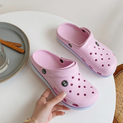 Womens Soft EVA clogs pink by Stevvex, two non-slip beach slippers on Tampa Home & Garden Store
