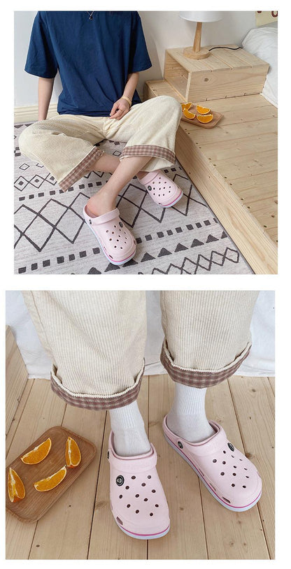 Stevvex Womens Soft Eva Clogs pink non-slip beach slippers with ventilation holes on Tampa Home & Garden Store