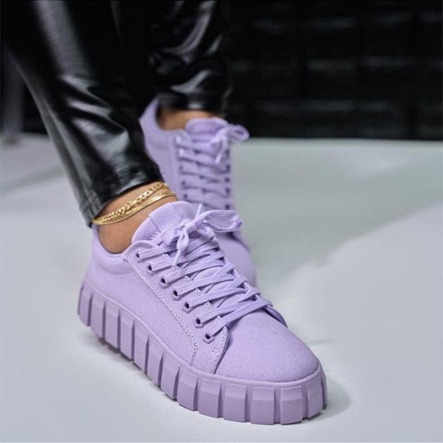 Stevvex lavender platform sneakers for women with chunky sole on Tampa Home & Garden Store