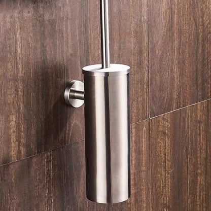Toilet Bowl Brush and Wall Mount Steel Holder stainless steel wall-mounted brushed finish on Tampa Home & Garden Store