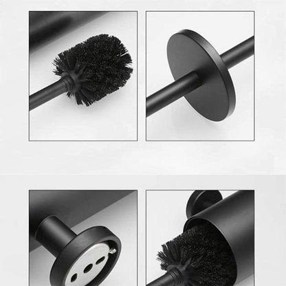 Toilet bowl brush with black bristles and steel wall-mount holder Stevvex on Tampa Home & Garden Store