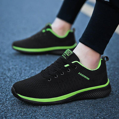 Sneakers Stevvex men's no-slip black mesh with neon trim on Tampa Home & Garden Store