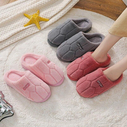 Stevvex plush slippers unisex, closed-toe quilted design in grey, pink, red (4 pairs) on Tampa Home & Garden Store