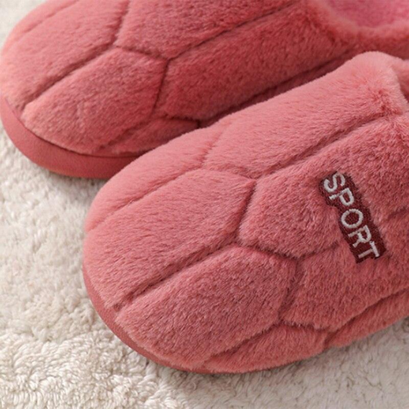 Pink fluffy quilted slippers, closed-toe indoor shoes with non-slip sole, cozy spa wear on Tampa Home & Garden Store