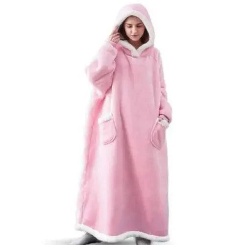Blanket hoodie Stevvex pink oversized hooded with front pockets on Tampa Home & Garden Store