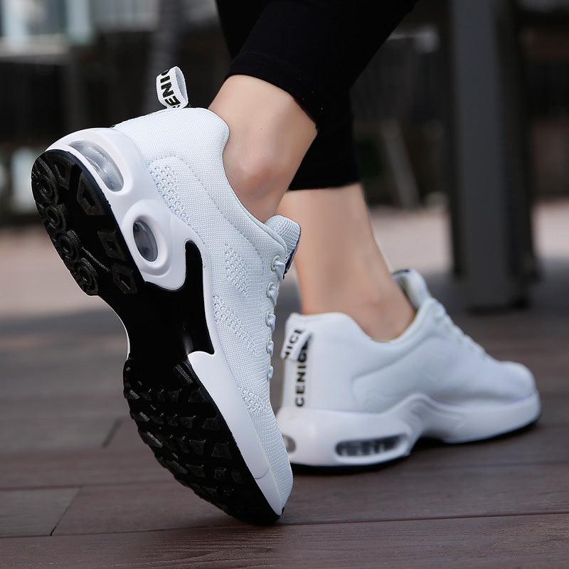 Stevvex white women's athletic sneakers with breathable mesh upper and air cushion sole on Tampa Home & Garden Store