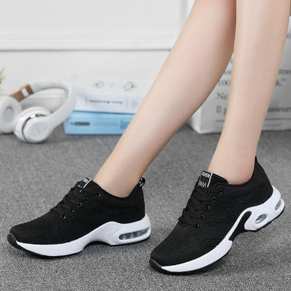 Stevvex black mesh athletic sneakers pair with white air-cushion sole on Tampa Home & Garden Store