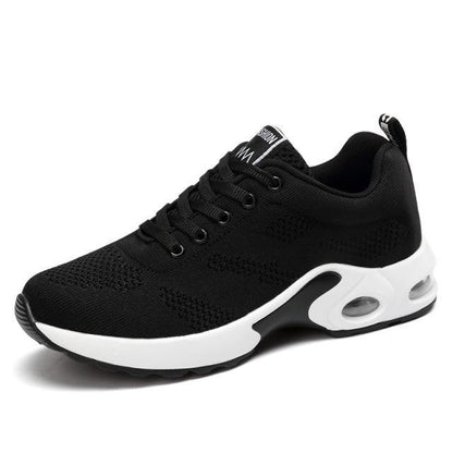 Stevvex women's athletic sneakers black mesh upper with air cushion sole running shoes on Tampa Home & Garden Store